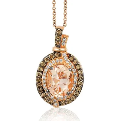 Le Vian 14K Strawberry Gold Morganite & 0.43CTW Diamond Pendant