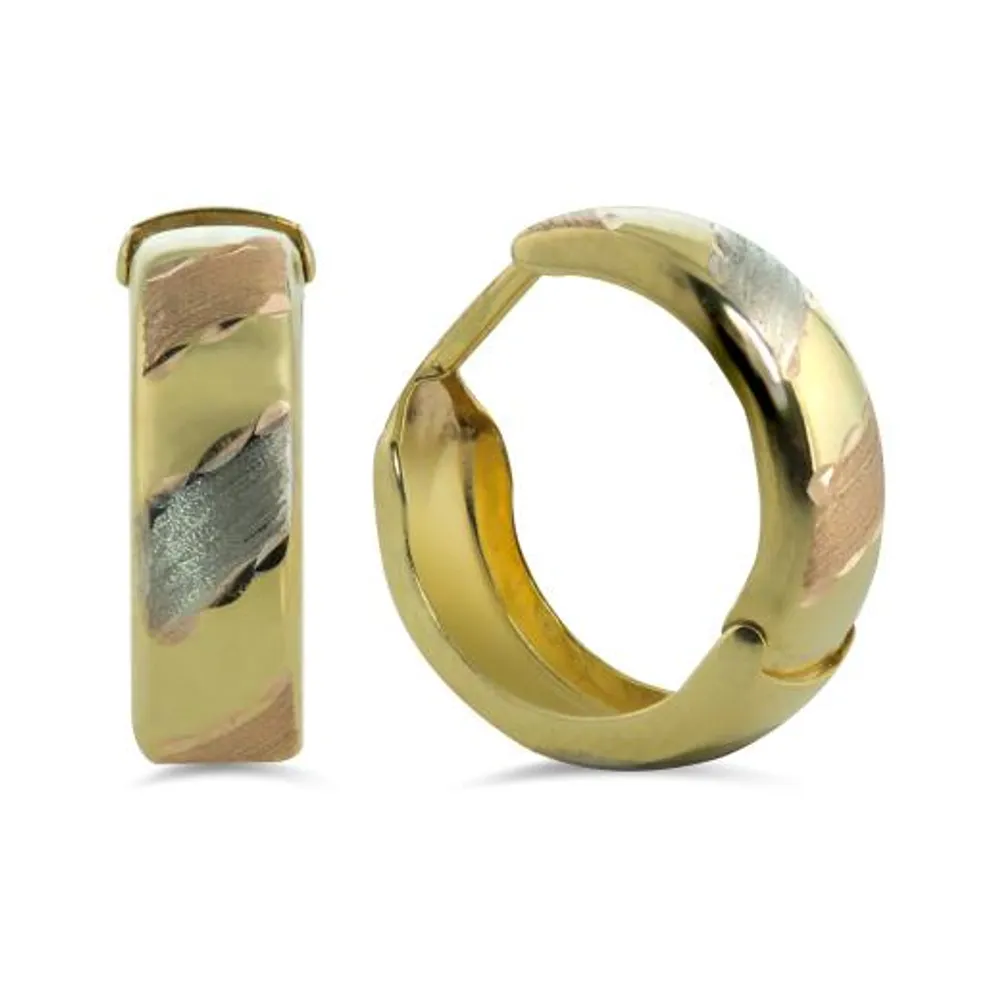 10K Tri-Colour Gold Hoops