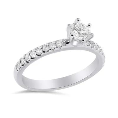 Charmed By Richard Calder 14K White Gold 0.74CTW Diamond Bridal Ring
