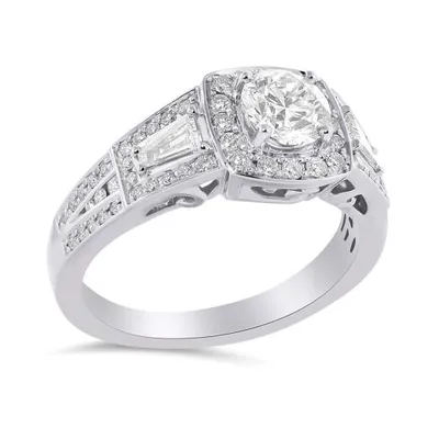 Charmed By Richard Calder 14K White Gold 1.36CTW Diamond Bridal Ring