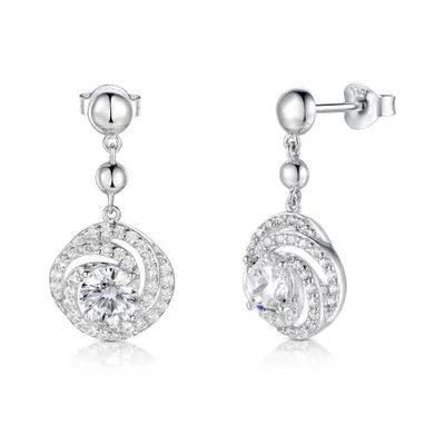 Sterling Silver Cubic Zirconia Drop Earrings