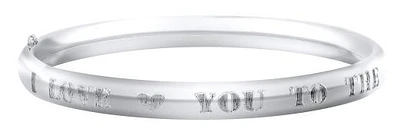 Children's Sterling Silver "I Luv U 2 The Moon & Back" Bangle