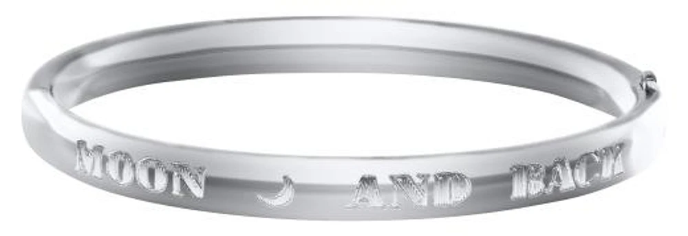 Children's Sterling Silver "I Luv U 2 The Moon & Back" Bangle