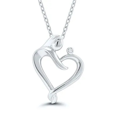 Sterling Silver 0.01CTW Mother's Love Pendant