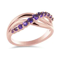 10K Rose Gold Amethyst Ring