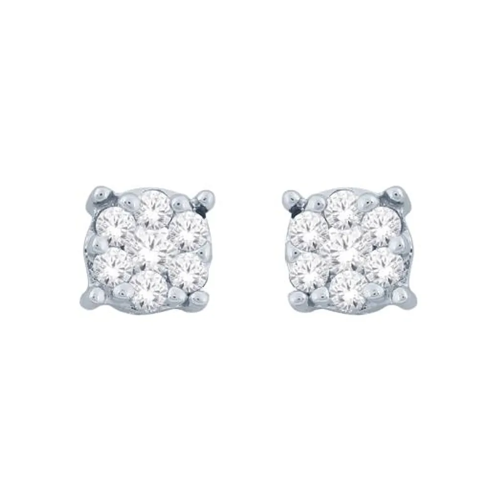 10K White Gold 0.10CTW Bouquet Diamond Studs