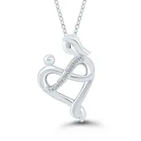Sterling Silver 0.02CTW Mothers Love Infinity Pendant