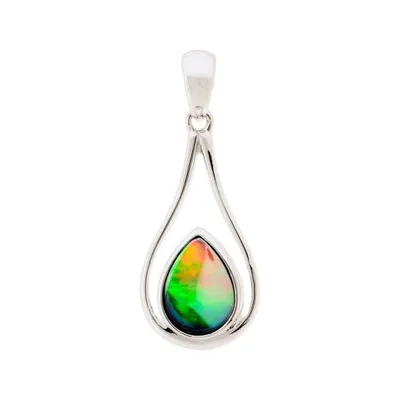 KORITE NAOMI Sterling Silver Ammolite Pendant with Chain