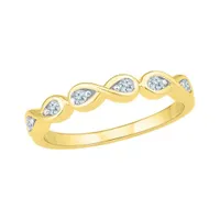 10K Yellow Gold 0.16CTW Diamond Infinity Ring