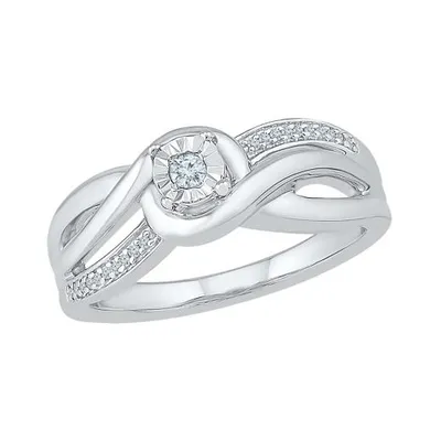 Sterling Silver 0.075CTW Diamond Promise Ring