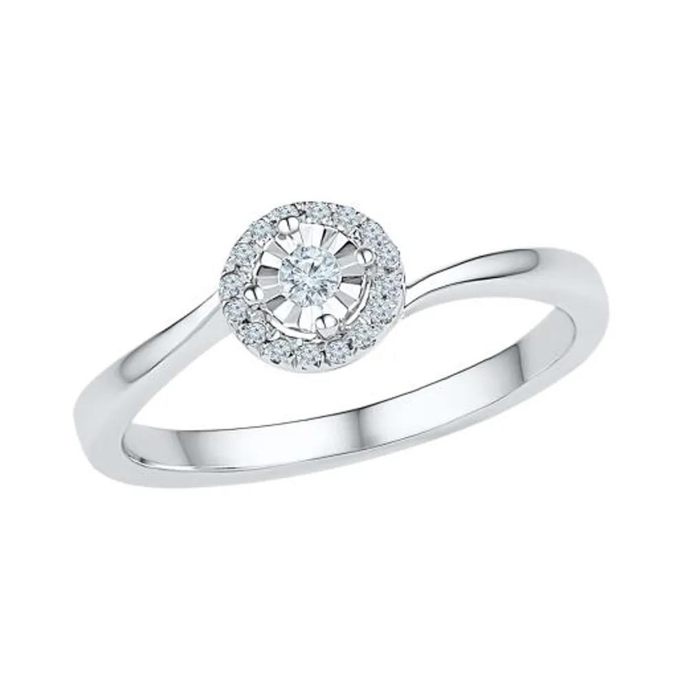 10K White Gold 0.10CTW Diamond Promise Ring