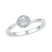 10K White Gold 0.10CTW Diamond Promise Ring