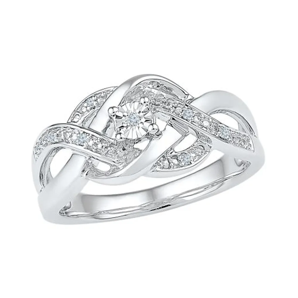 Sterling Silver 0.035CTW Diamond Promise Ring