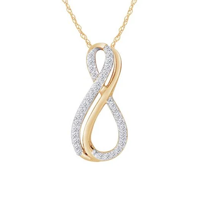 10K Yellow Gold Diamond Infinity Pendant