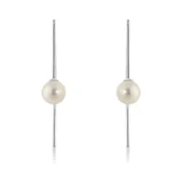 Sterling Silver 8 To 8.5mm White Freshwater Pearl Earrings