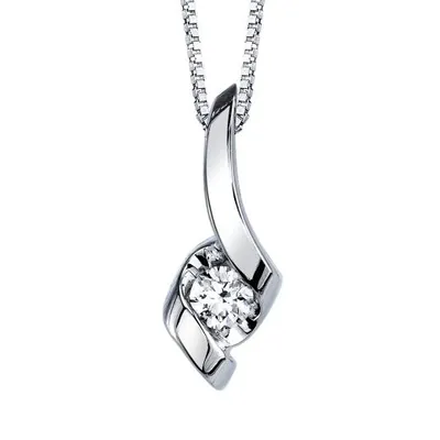 Sirena 10K White Gold 0.05CTW Pendant