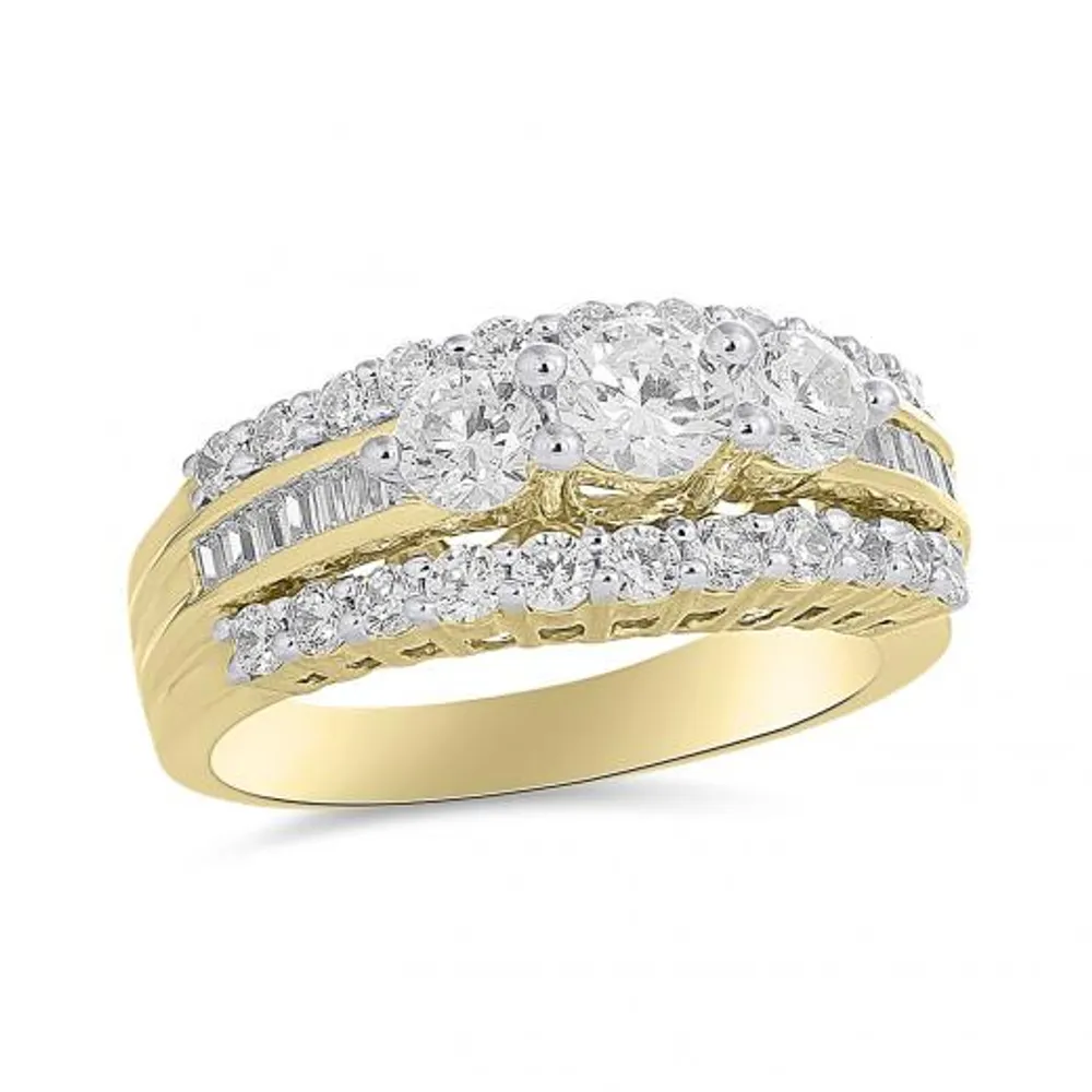 Glacier Fire 14K Yellow Gold 1.50CTW Canadian Diamond Three-Stone Ring