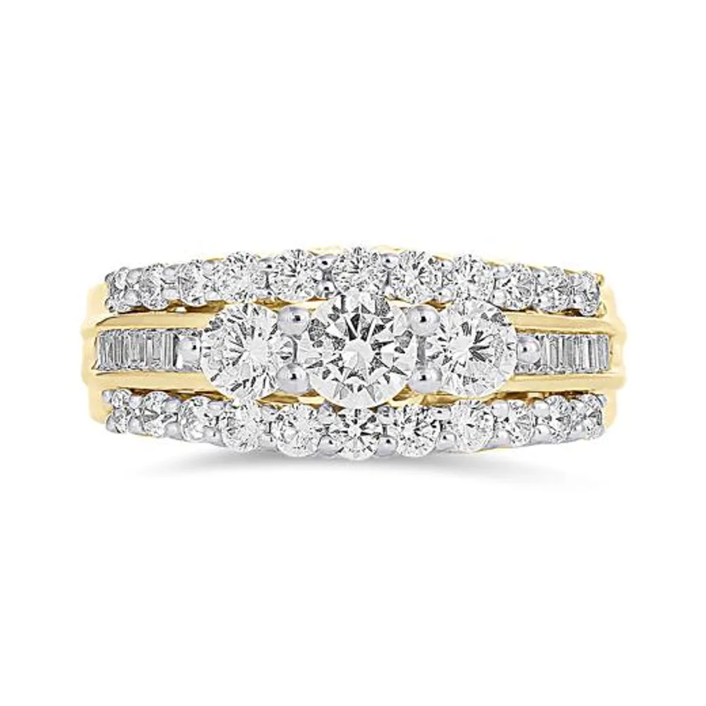 Glacier Fire 14K Yellow Gold 1.50CTW Canadian Diamond Three-Stone Ring