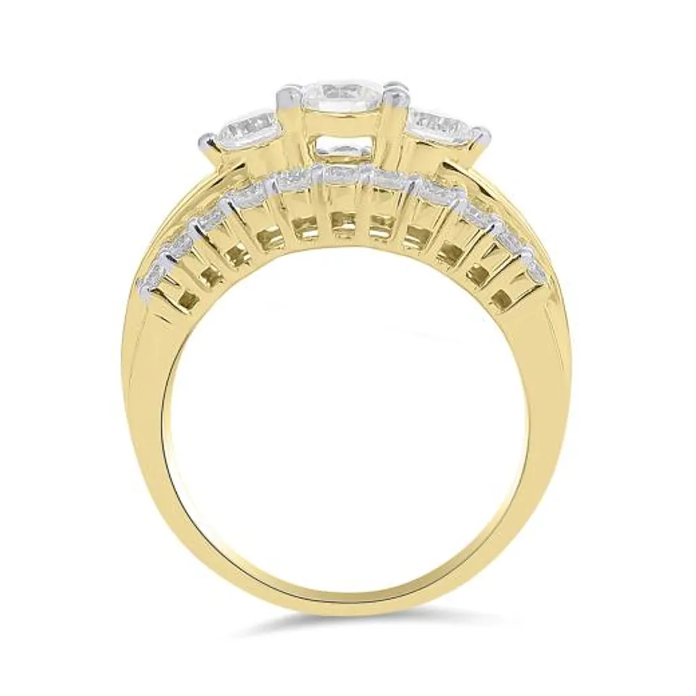 Glacier Fire 14K Yellow Gold 1.50CTW Canadian Diamond Three-Stone Ring