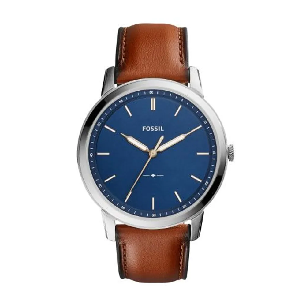 Fossil Men's Brown Leather Minimalist Watch