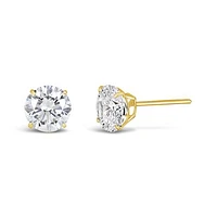 10K Yellow Gold 5mm Round Cubic Zirconia Studs