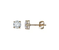 10K Yellow Gold 6mm Round Cubic Zirconia Studs
