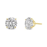 10K Yellow Gold 8mm Round Cubic Zirconia Studs