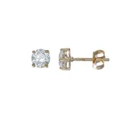 10K Gold 8mm Round Cubic Zirconia Studs