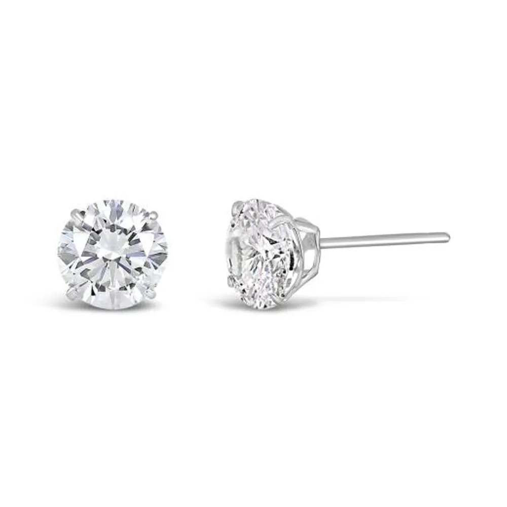 10K Gold 5mm Round Cubic Zirconia Studs