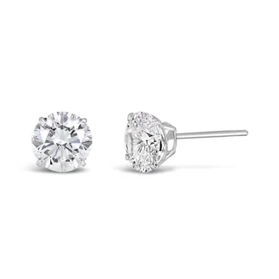 10K Gold 6mm Round Cubic Zirconia Studs