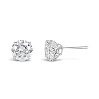 10K Gold 6mm Round Cubic Zirconia Studs