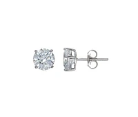 10K White Gold 8mm Round Cubic Zirconia Studs
