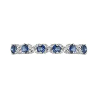 10K White Gold Sapphire & Diamond Ring