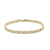 10K Yellow Gold Heart Linked Bracelet