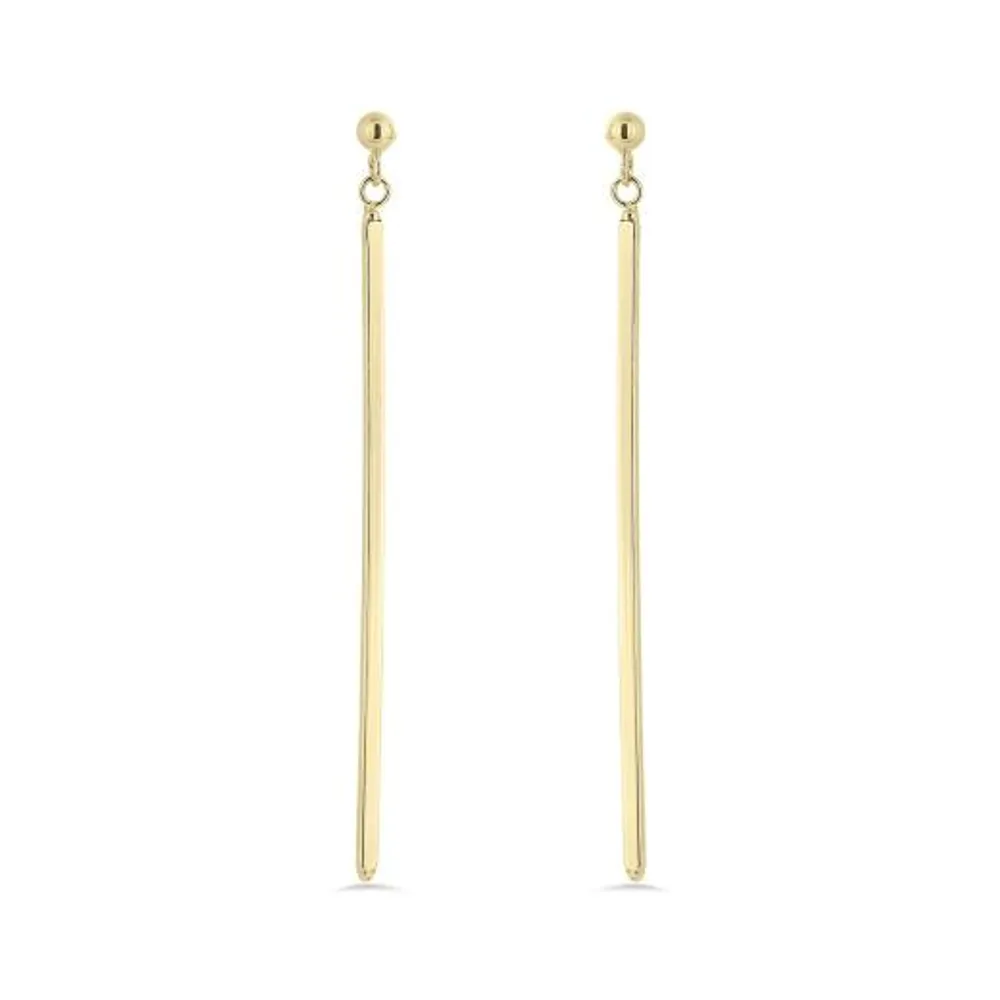 10K Yellow Gold Square Dangle Earrings