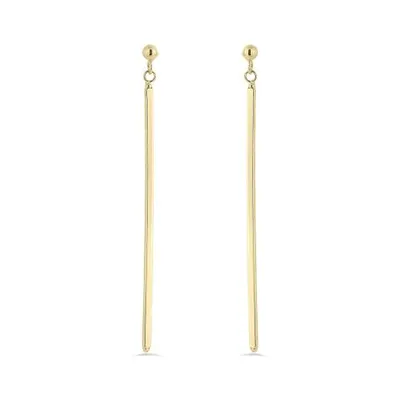 10K Yellow Gold Square Dangle Earrings