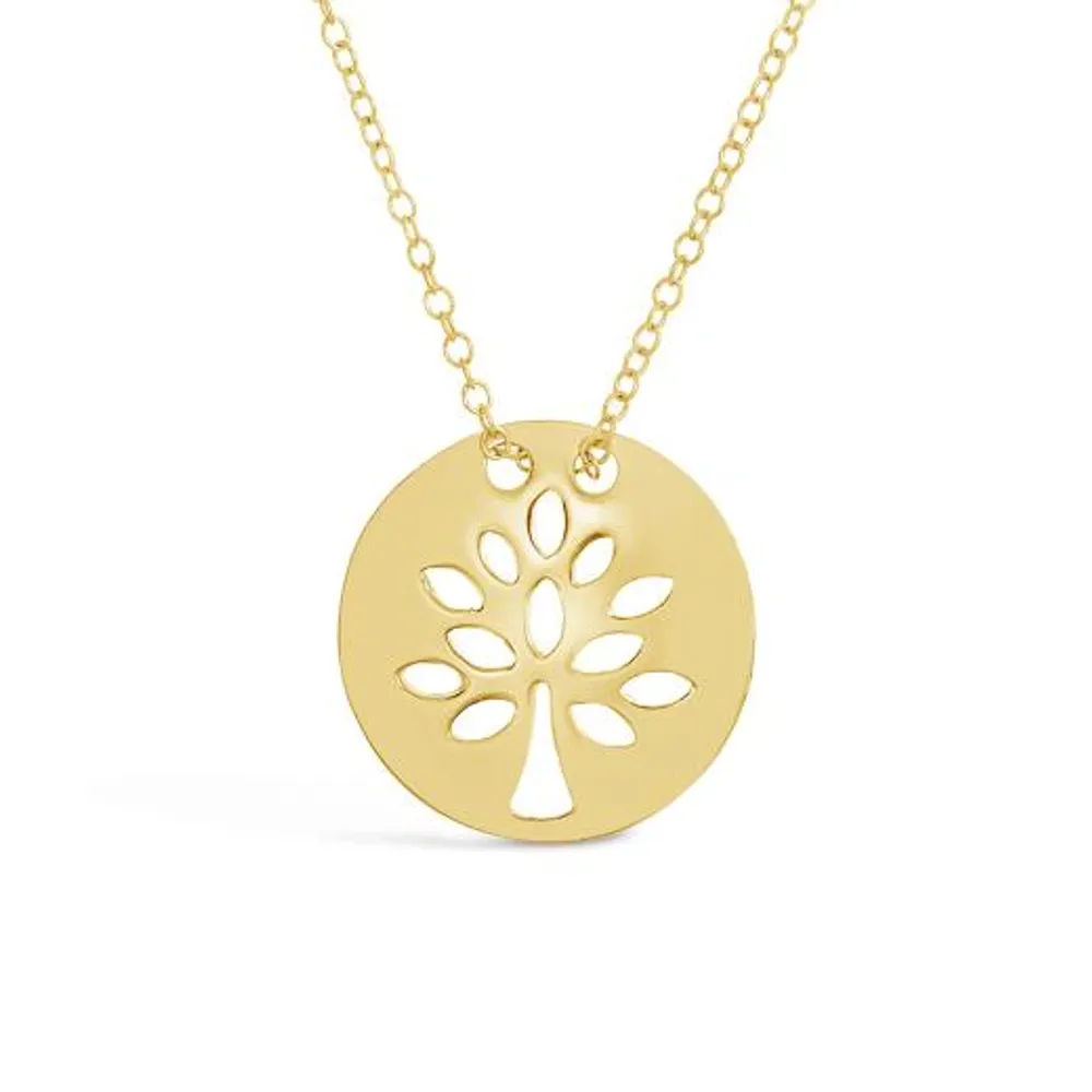 10K Yellow Gold 17+1" Tree of Life Pendant