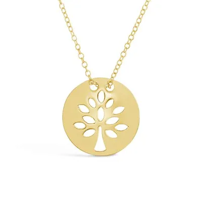 10K Yellow Gold 17+1" Tree of Life Pendant