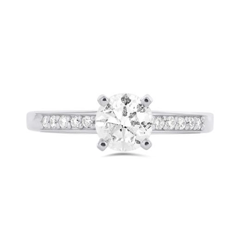 14K White Gold 1.00CTW Solitaire Diamond Ring
