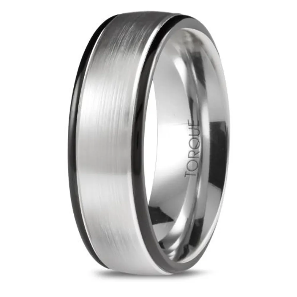 9mm Black & White Cobalt Band