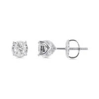 10K White Gold 0.50CTW Diamond Earrings