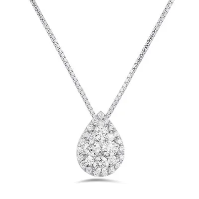 Glacier Fire 14K White Gold Canadian Diamond Mystere Pendant