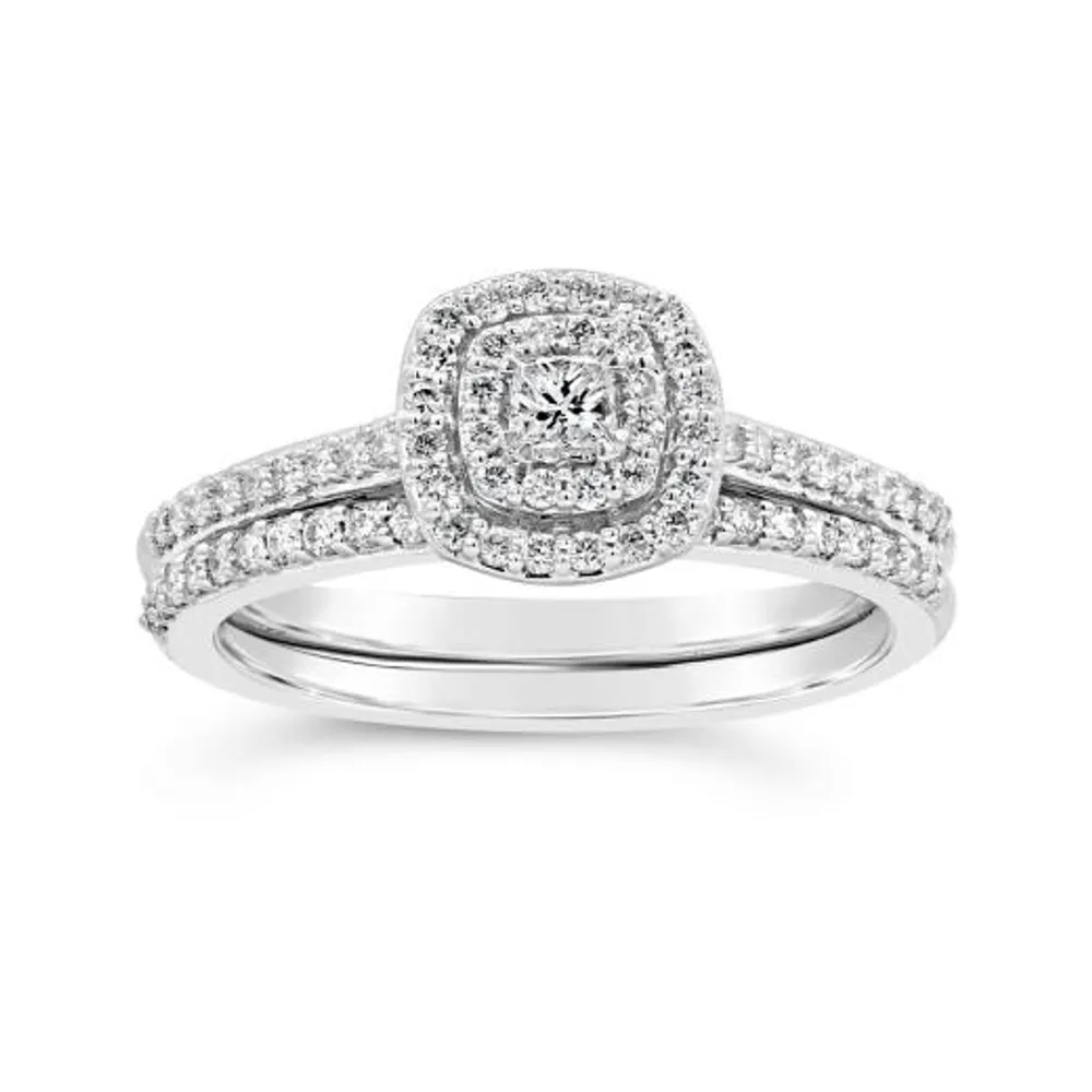 14K White Gold 0.50CTW Bridal Set