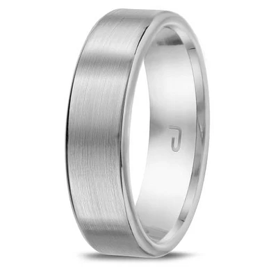 10K White Gold 6mm Carved Band