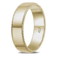 10K Yellow Gold 6mm Carved Band