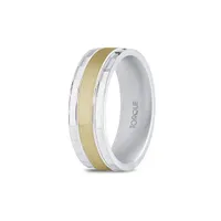 10K Yellow Gold Top & Sterling Silver Interior 7mm Wedding Band
