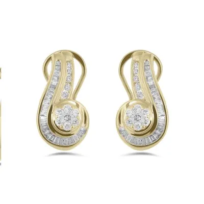 14K Yellow Gold 0.50CTW Diamond Earrings