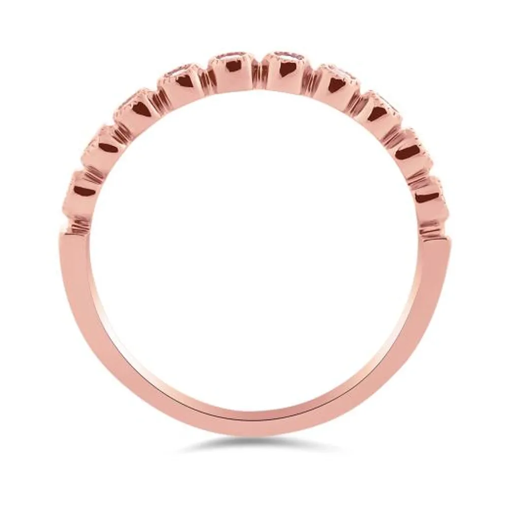 10K Rose Gold 0.16CTW Stackable Diamond Ring