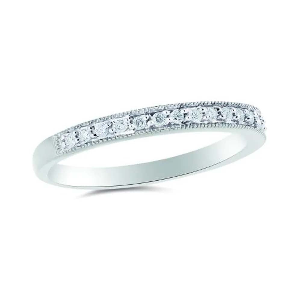 10K White Gold 0.12CTW Stackable Diamond Ring