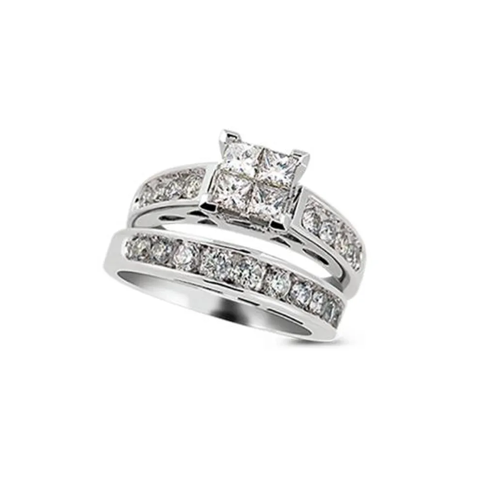 14K Gold 1.00CTW Princessa Bridal Set